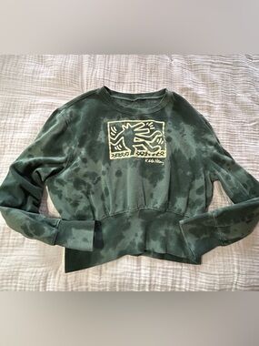Keith Haring tie dye crop top sweatshirt size XXL